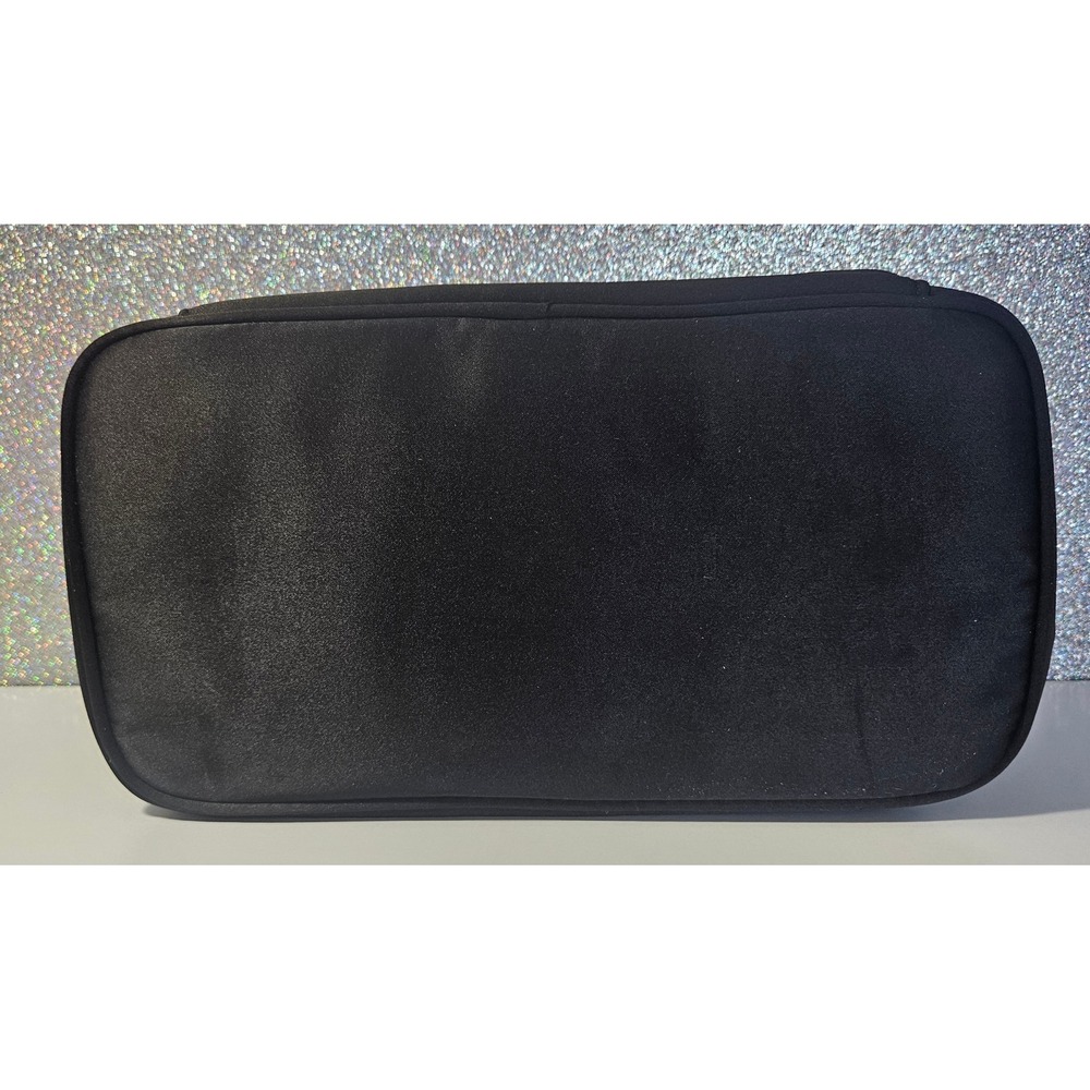 Victoria's Secret Black VS Logo Pink Makeup Cosmetic Toiletry Vanity Bag NWOT - Picture 3 of 4